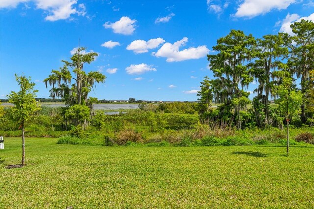 view of yard featuring a water view