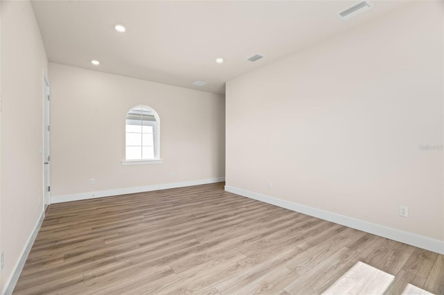 empty room featuring light wood-type flooring