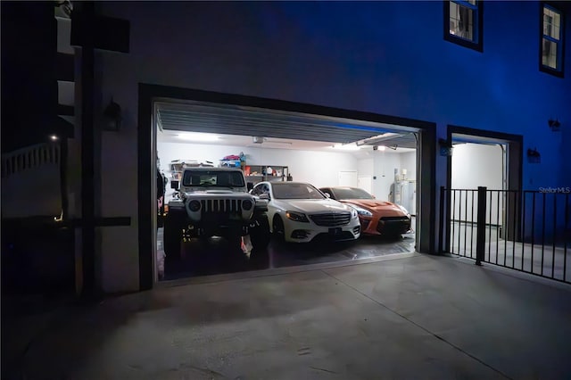 garage with water heater