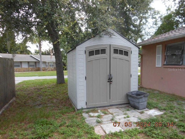 view of shed