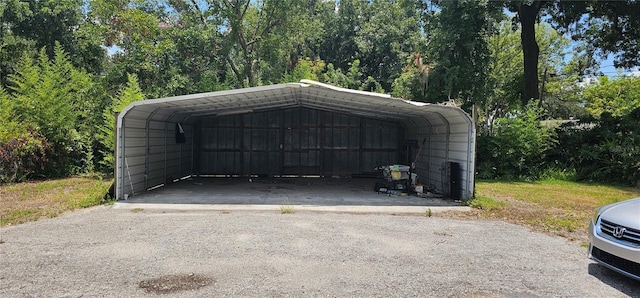 view of car parking featuring a carport