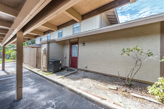 property entrance with cooling unit