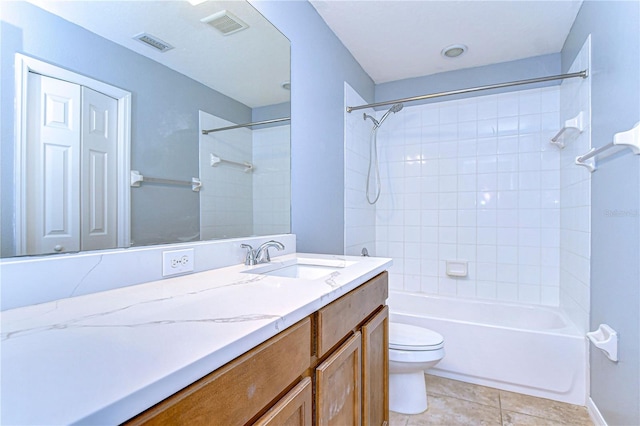 bathroom with toilet, a closet, and visible vents