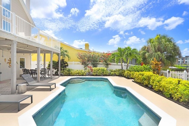 view of pool with a patio area