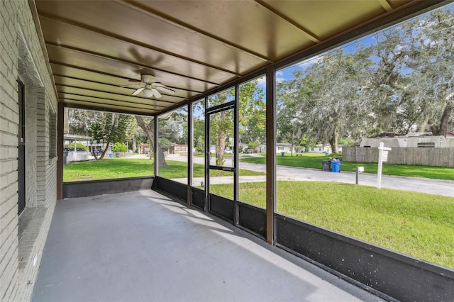 view of unfurnished sunroom