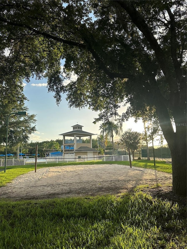 view of home's community with a gazebo and volleyball court