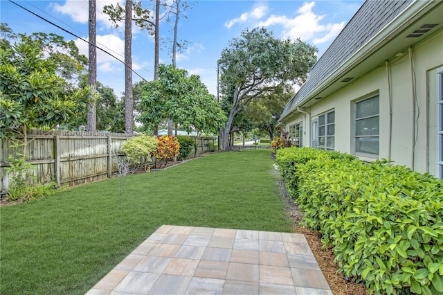 view of yard with a patio