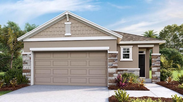 view of front of home with a garage