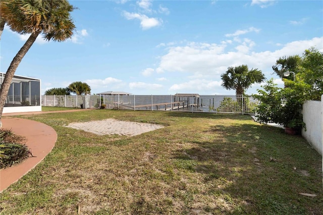 view of yard with a playground