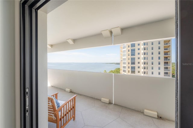 balcony with a water view