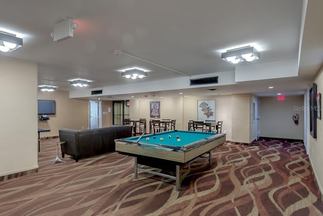 game room with carpet floors