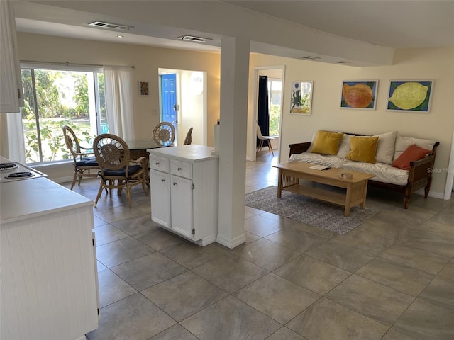 view of tiled living room