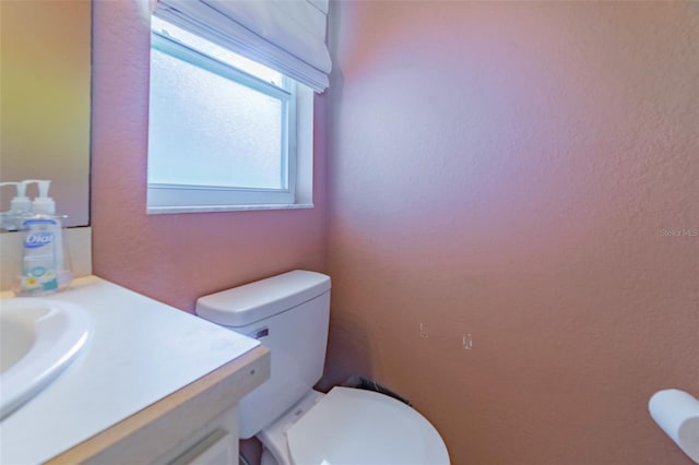 bathroom with toilet and vanity