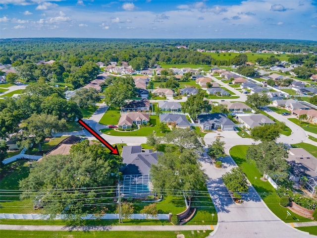 aerial view with a residential view