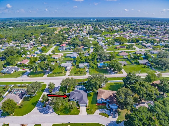 drone / aerial view featuring a residential view