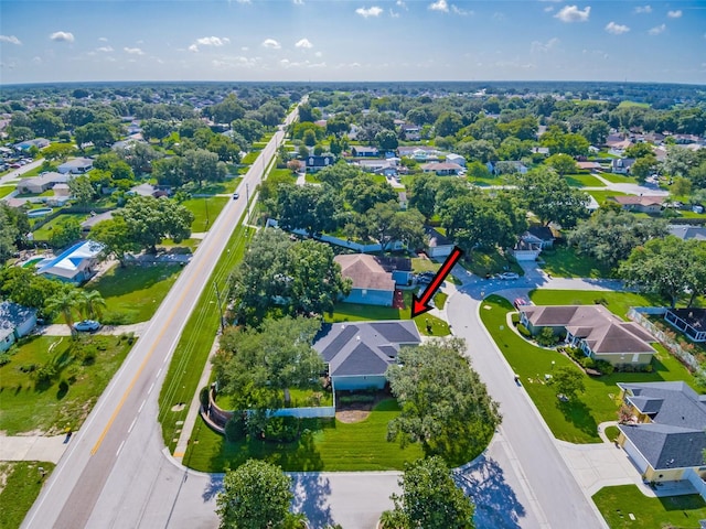 aerial view with a residential view