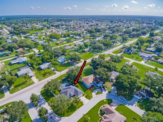 bird's eye view featuring a residential view