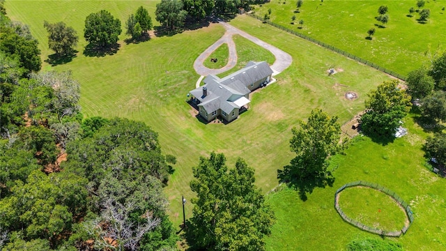 aerial view featuring a rural view