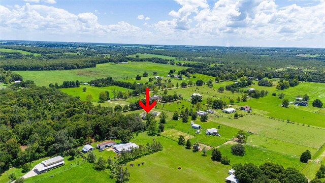 bird's eye view featuring a rural view