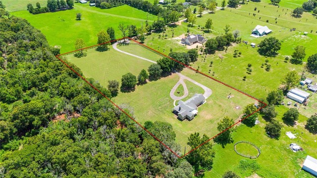 bird's eye view featuring a rural view