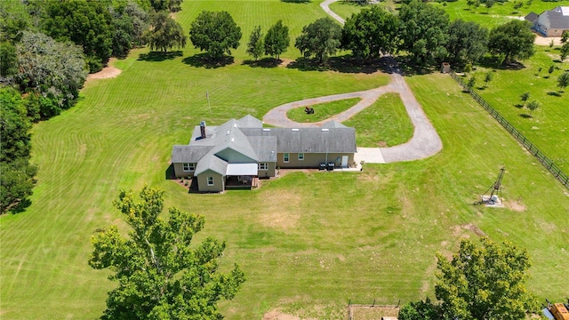 aerial view featuring a rural view