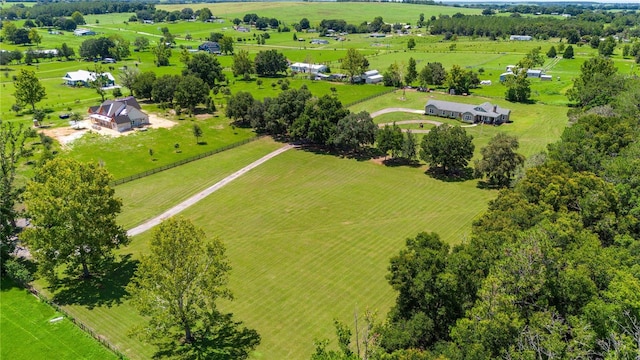 bird's eye view with a rural view