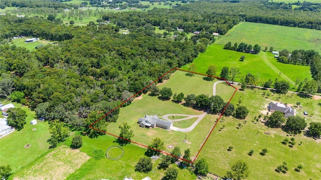 drone / aerial view featuring a rural view