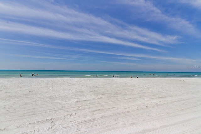 property view of water with a beach view