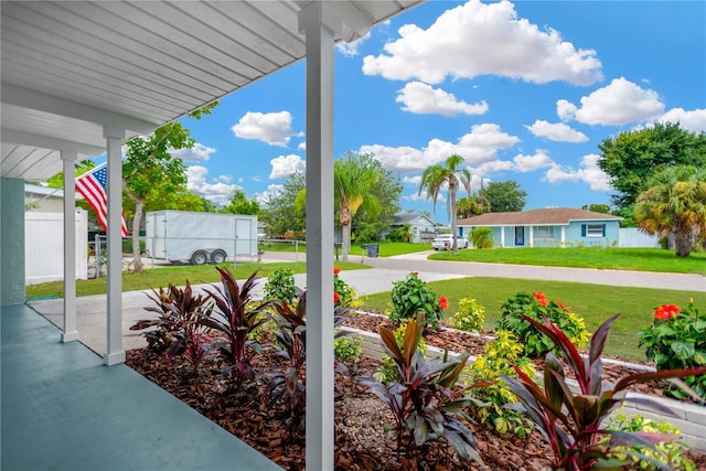 view of yard featuring fence