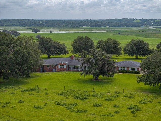 drone / aerial view with a rural view