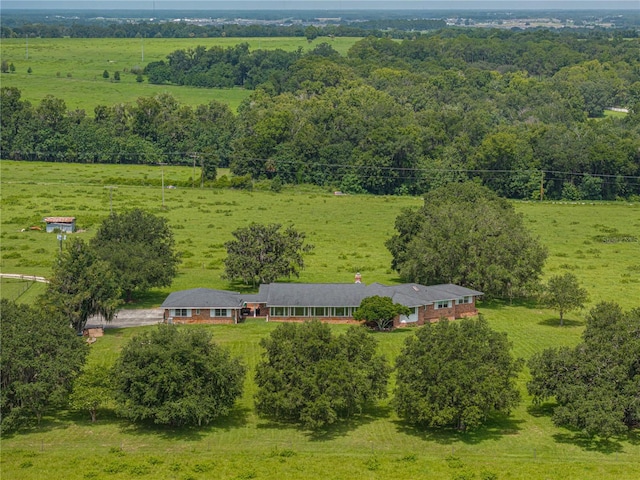 aerial view featuring a rural view