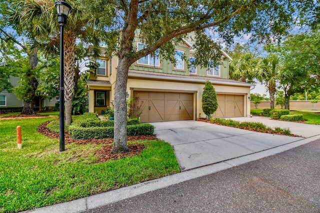 view of front of house with a garage