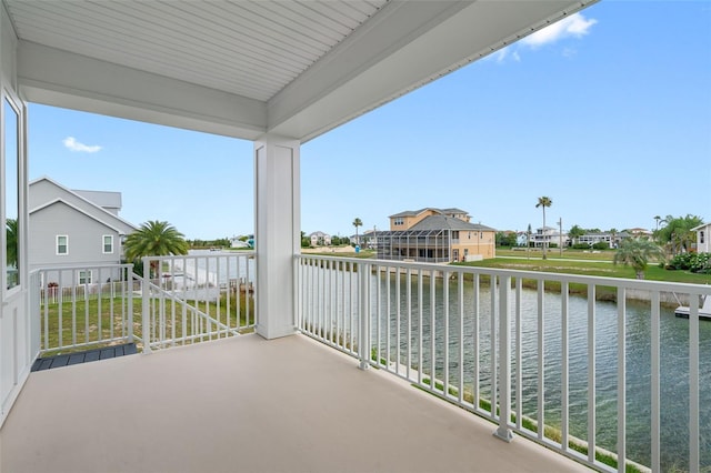 balcony with a water view