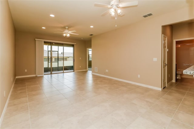 406 Tortosa Ct, Davenport, FL 33837 - spare room featuring a ceiling fan, light tile patterned floors, recessed lighting, and baseboards