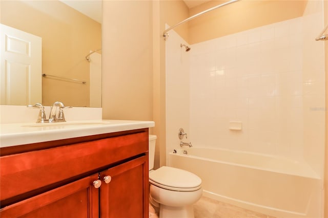 406 Tortosa Ct, Davenport, FL 33837 - bathroom with toilet, vanity, shower / tub combination, and tile patterned flooring