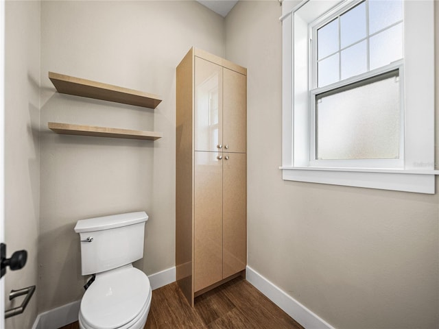 bathroom featuring toilet and hardwood / wood-style floors