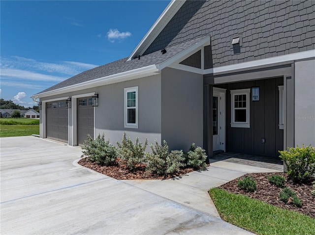 property entrance featuring a garage