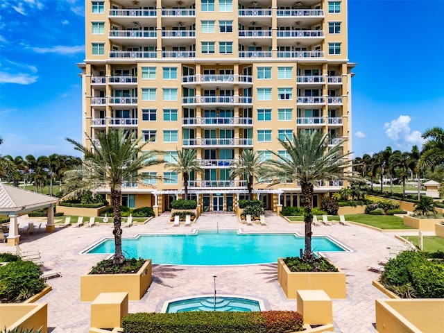 view of pool with a patio area