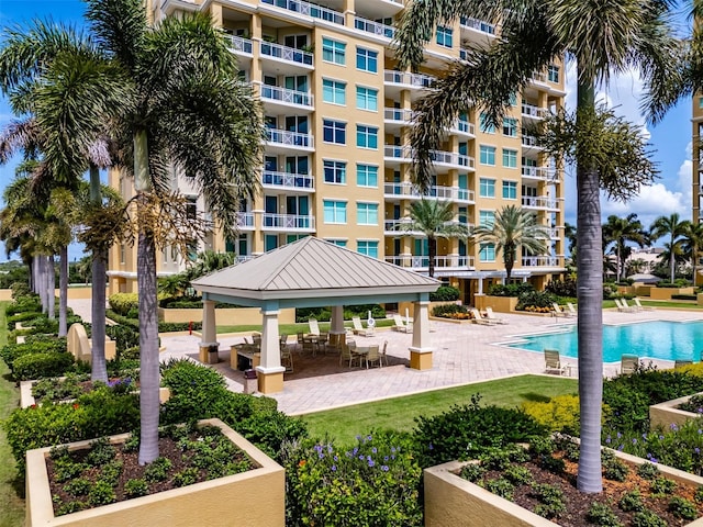 surrounding community with a gazebo