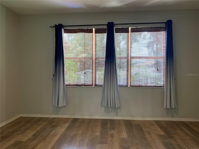 unfurnished room with plenty of natural light and wood-type flooring