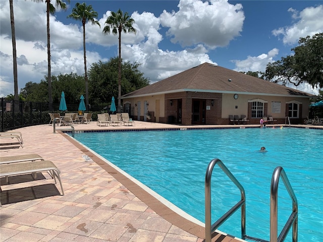 view of pool with a patio area