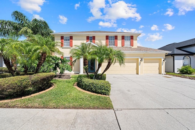 view of front of house with a garage