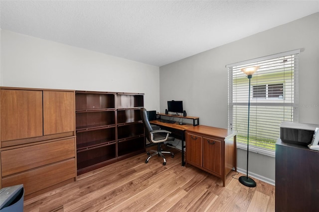 office space featuring light hardwood / wood-style floors