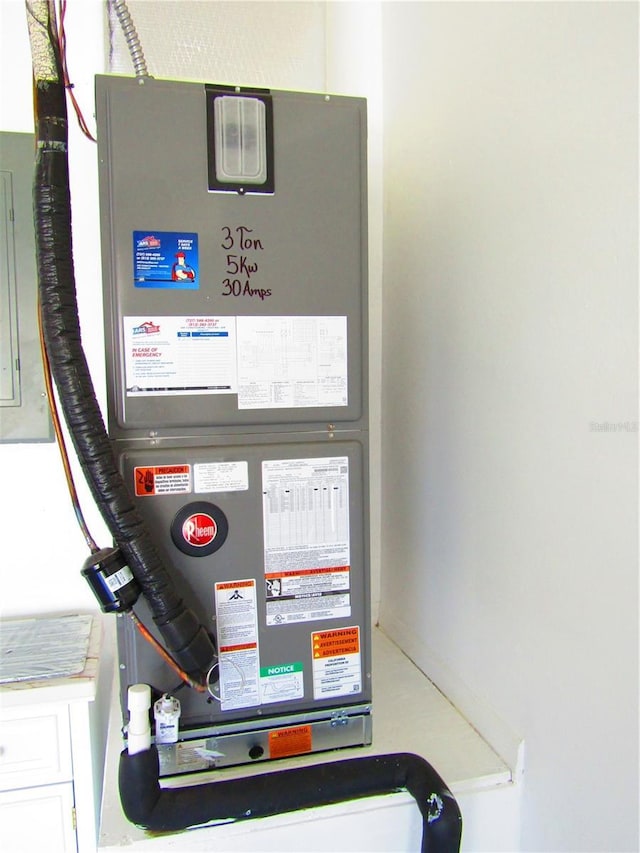 utilities with electric panel and heating unit