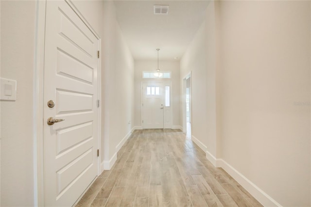 entryway featuring light wood-type flooring