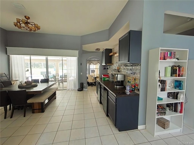 1874 W Pearson St, Hernando, FL 34442 - kitchen with tasteful backsplash and light tile patterned flooring