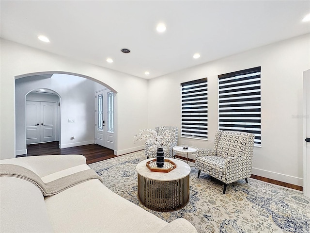 living room featuring wood-type flooring