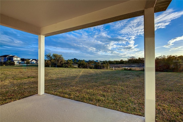 view of yard with a patio