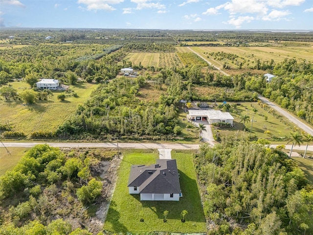 drone / aerial view with a rural view