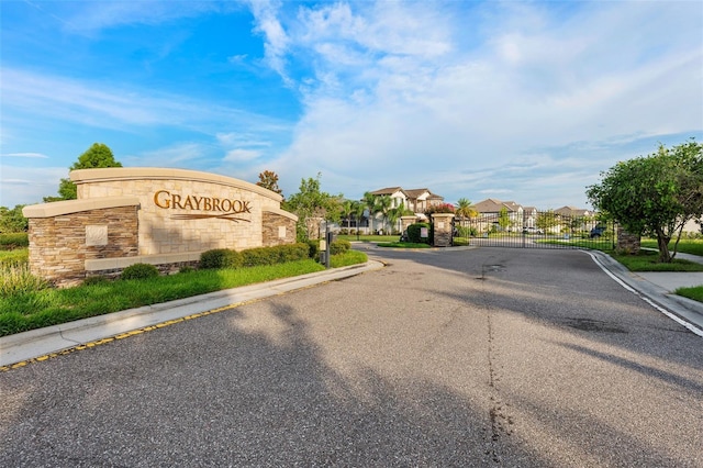 view of community sign